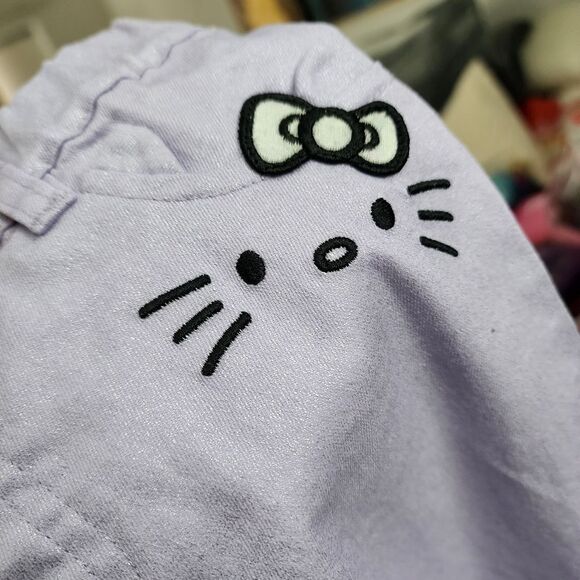 Sanrio Hello Kitty Girls Metallic Silver Moto Jacket & Pants Outfit Set Size 6 - Picture 5 of 13